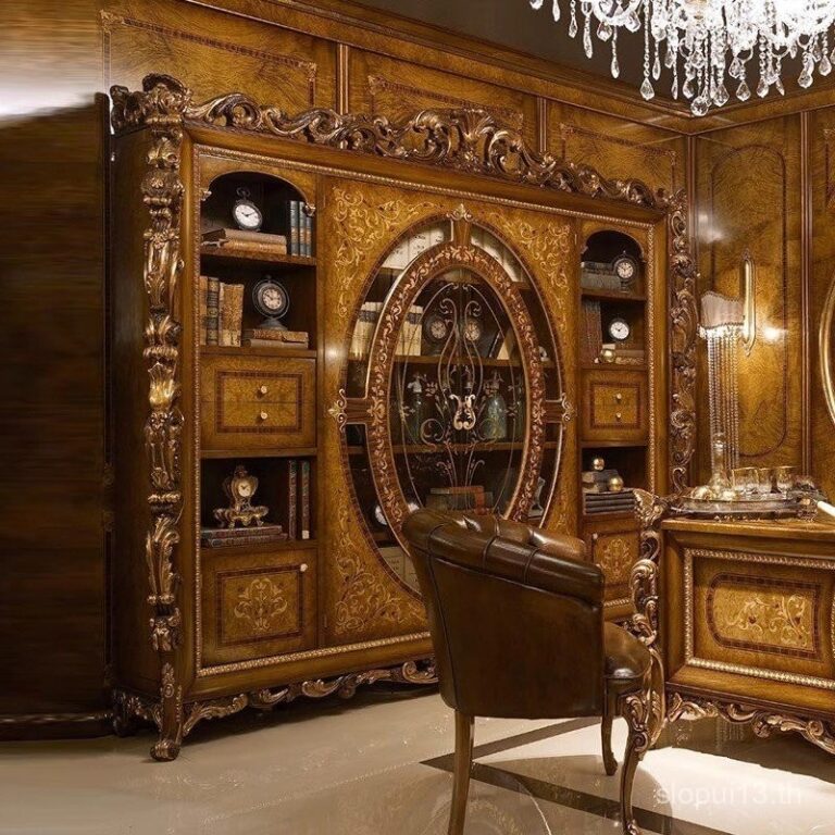 ฝรั่งเศส HighEnd ไม้เนื้อแข็งสี่ประตูตู้ไวน์เลเซอร์ Parquet ตู้หนังสือเครื่องประดับตู้ห้องนั่งเล่นในครัวเรือน Di