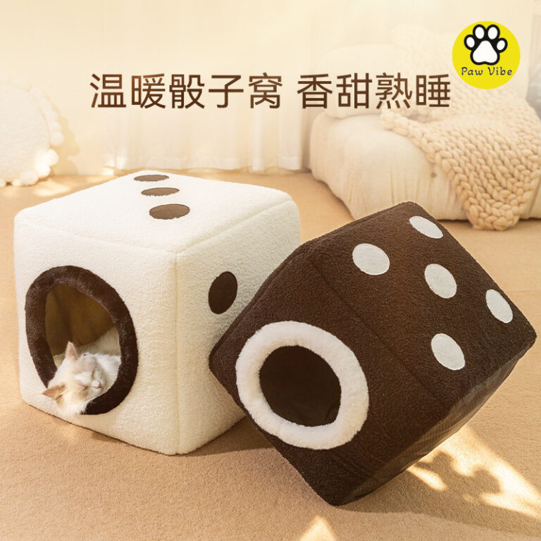 PawVibe แผ่น ฤดูใบไม้ร่วงและฤดูหนาวปิดลูกเต๋าสีดำและสีขาวให้ความอบอุ่นและหนาตุ๊กตาสุนัขเก้าอี้เอนกประสงค์ หมาเล็ก