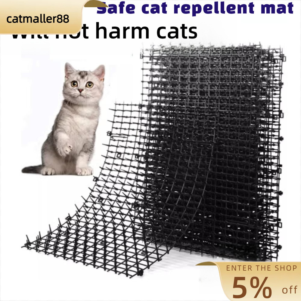 CATMALLER88 Cat Repellent Mat No Harm Soft Prick Pet Antiwarf Mat พลาสติกสามารถซ้อน Grid Antivandalissm Mat ในร่มและกลางแจ้ง