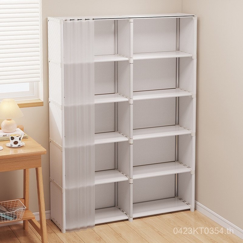 ชุดเก็บของกันฝุ่นแบบแขวนสำหรับตู้เสื้อผ้าในอพาร์ตเมนต์เช่า ตู้เก็บของในห้องนอนขนาดเล็กหลายชั้นเรียบง่ายสำหรับบ้าน QZDS