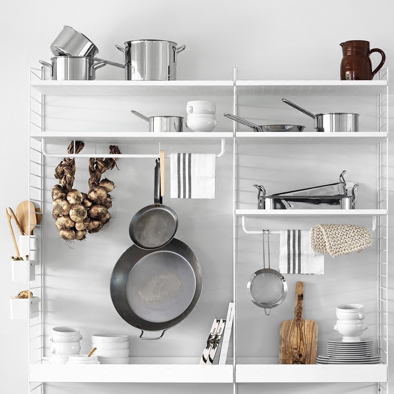 Sort Sweden String ตู้เก็บของในครัวชั้นเก็บของมัลติฟังก์ชั่นชั้นเก็บของ Nordic โมเดิร์นเรียบง่าย