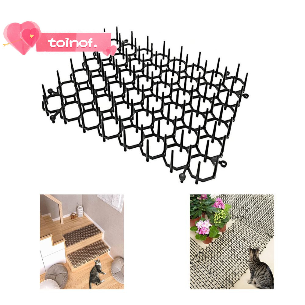 TOINOF Cat Repellent Mat สามารถซ้อนเสื่อป้องกันการปีนเขาสาหรับสัตว์เลี้ยง พลาสติกไม่มี Harm Grid Antivandalism Mat ในร่มและกลางแจ้ง