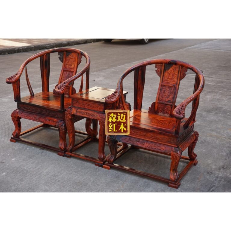 Laos Dahong Rosewood Palace เก้าอี้ที่นั่งบอร์ดเดี่ยว Palace เก้าอี้ชุดสามชิ้นหนาเก้าอี้แหวนกระดานเดียวชุดสามชิ้น