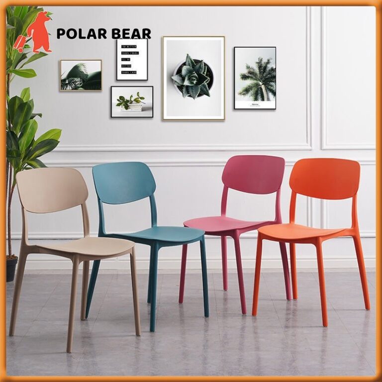 พนักพิงเก้าอี้พลาสติกหนาเก้าอี้กาแฟเก้าอี้บ้านสีดาและสีขาวพร้อมเก้าอี้รับประทานอาหารนอร์ดิก