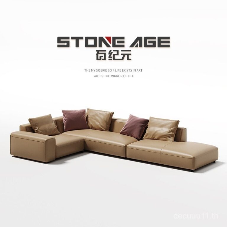 2025 ใหม่สไตล์อิตาลีมินิมอลหนังแท้โซฟาชั้นแรก หนังวัว แสงหรูหราทันสมัยเรียบง่ายสไตล์เงียบครีมห้องนั่งเล่น