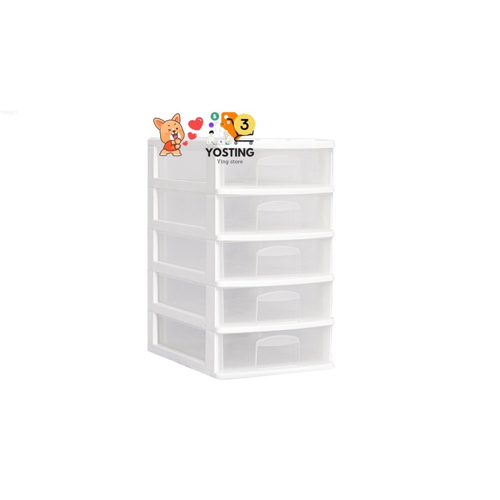 ตู้ลิ้นชัก 5 ชั้นใส ขนาด A4 สำหรับใส่เอกสารตั้งโต๊ะ Office organizer A111 ขนาด 263448 เซนYosting 3