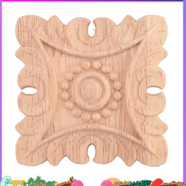 Super Vintage Unpainted ไม้แกะสลักมุม Onlay Applique กรอบพื้นหลังผนังตู้ตกแต่งประตูตกแต่ง