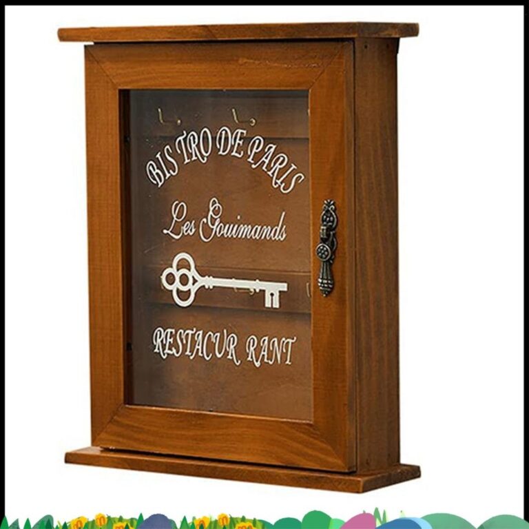 กล่องกุญแจไม้ซุปเปอร์ย้อนยุคผนังตู้กุญแจที่มีประตูแม่เหล็กการจัดเก็บไม้เนื้อแข็งที่มี6ตะขอข ติดตั้งง่ายใช้งานง่าย