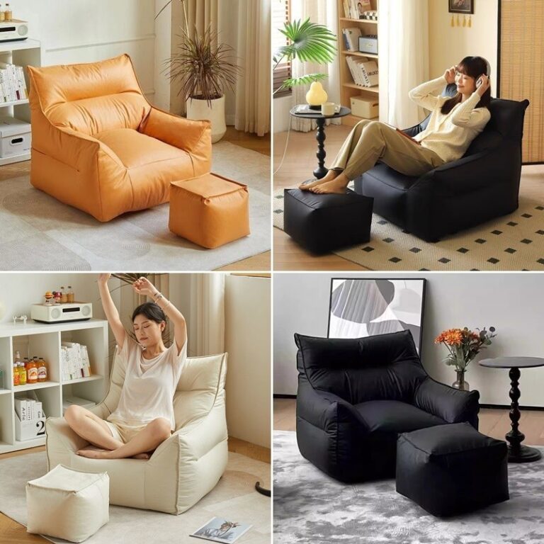 โซฟาขี้เกียจนุ่มอเนกประสงค์เก้าอี้เดี่ยวโซฟาสบายสาหรับผ่อนคลายและนอน