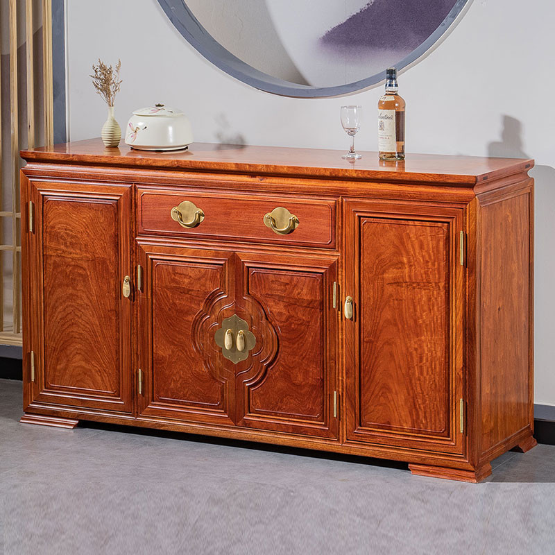 พม่าชิงชันรับประทานอาหารตู้ข้างมะฮอกกานีเฟอร์นิเจอร์ตู้เก็บของทางเข้าตู้ไม้เนื้อแข็งสไตล์จีนการจัดเก็บแขกร้านอาหารชาไวน์ครัว