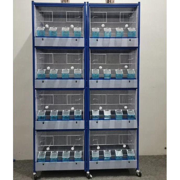 กรงนกซ้อนและล็อคกรง Breeder คู่ Aviary Breeding Bird Finch Parakeet Finch Flight Breeder กรงอาหารน้า Con