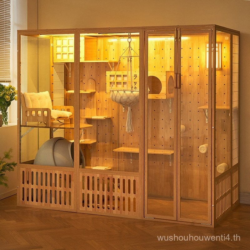 บ้านแมวขนาดใหญ่บ้านแมวครัวเรือนหรูหราแมวกรงในร่มบ้านแมวบ้านกระจกพาโนรามาบ้านแมวโรงงาน