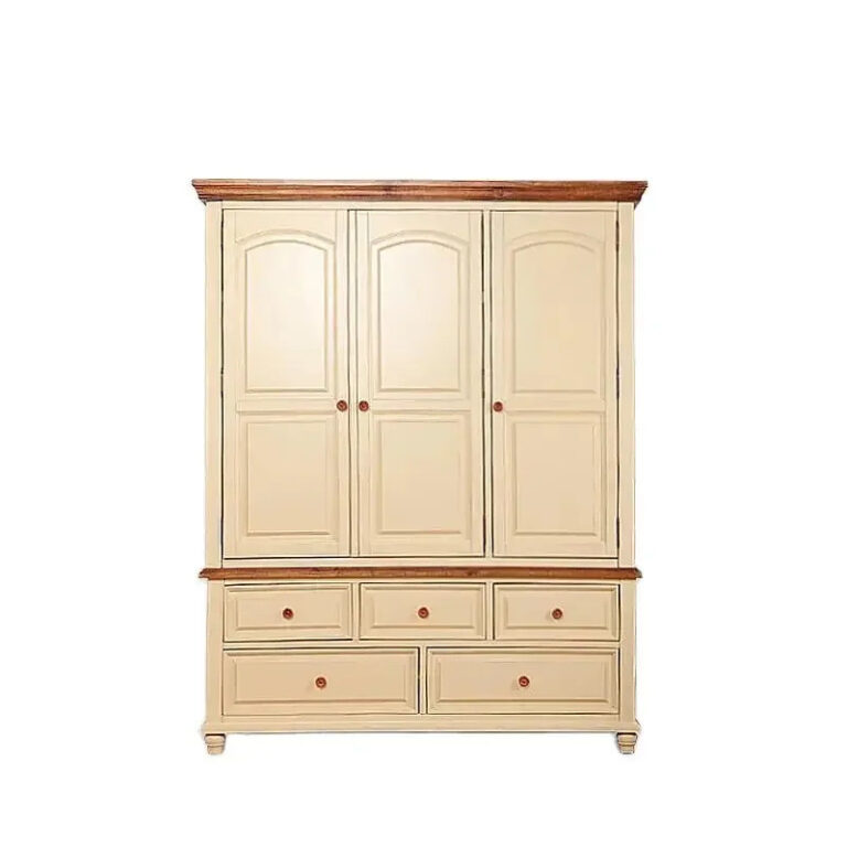 อเมริกันเมดิเตอร์เรเนียน Residence ห้องนอนเฟอร์นิเจอร์ Integral ตู้เสื้อผ้าไม้เนื้อแข็งยุโรป 3 ประตู Simple เด็ก Wardro