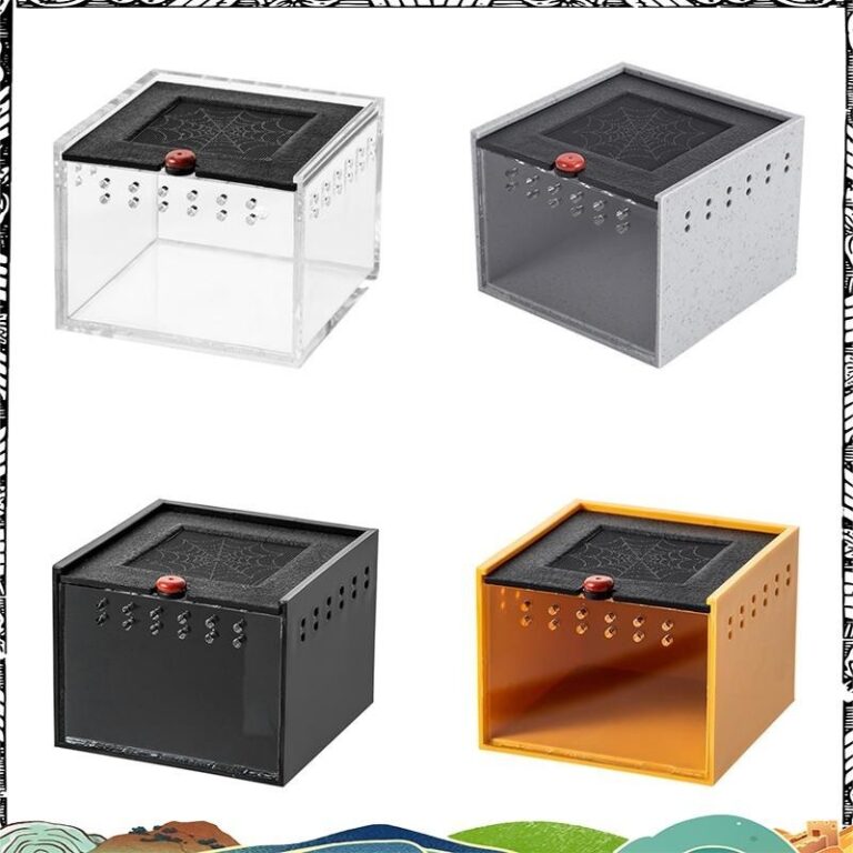 ซุปเปอร์แมงมุมตู้เพาะพันธุ์แมลงขนาดเล็กกล่องป้องกันการหลบภัยสัตว์เลื้อยคลานสวนขวดแมลงให้อาหารกรง