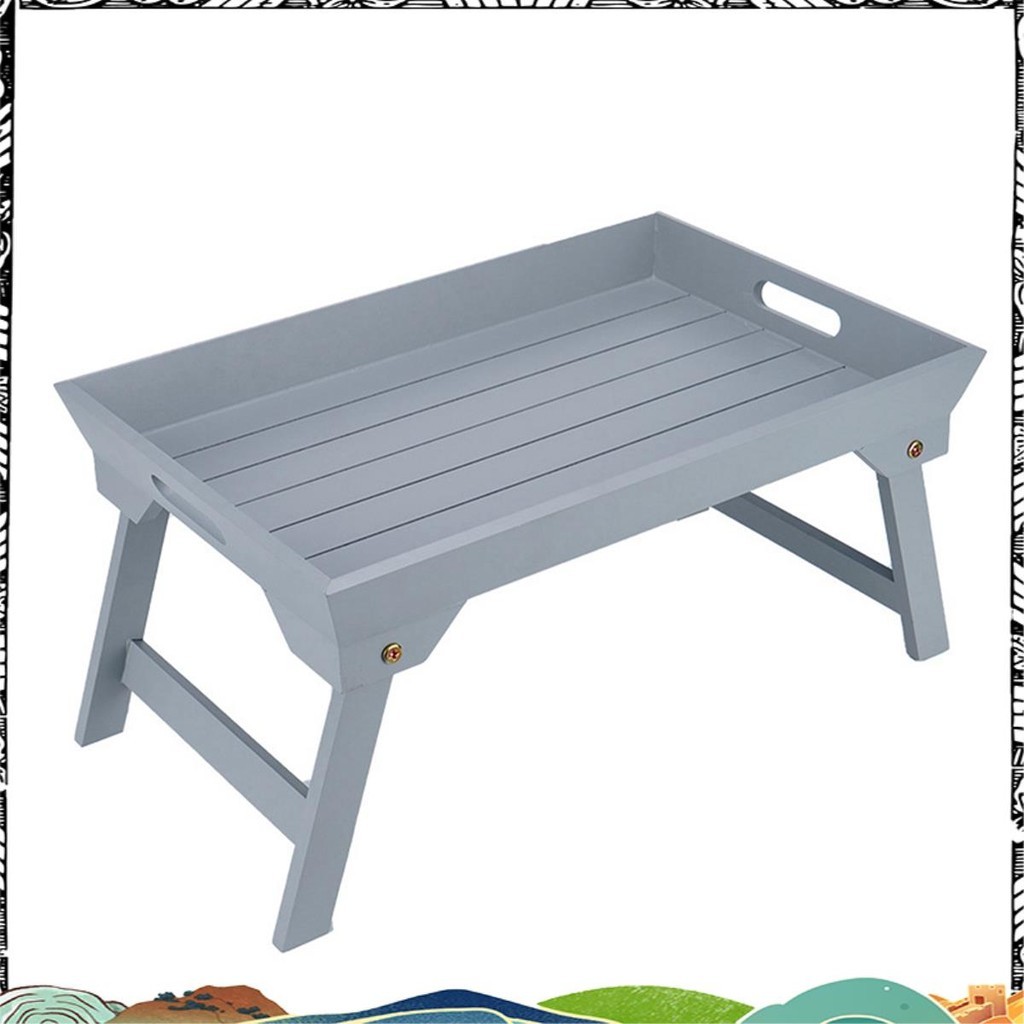 ซูเปอร์กลางแจ้ง เตียงหอพักขี้เกียจไม้แล็ปท็อปโต๊ะเล็กรถไฟตั้งแคมป์ปิกนิกแบบพกพาหนาโต๊ะสีเทา