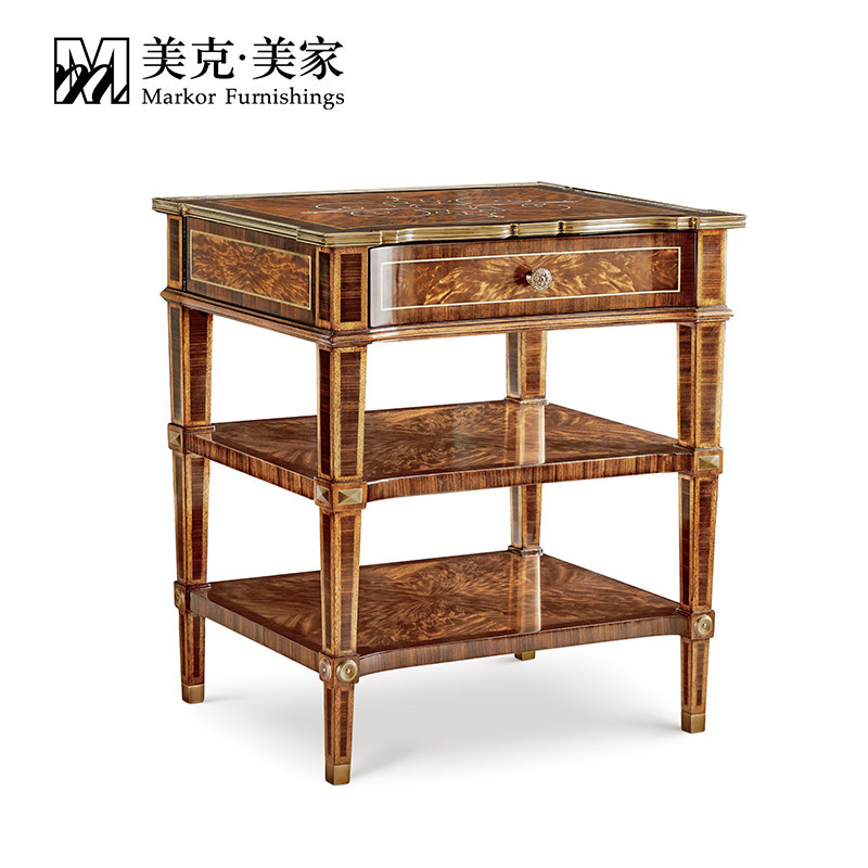 Meikemeijia Fuxing Video Corner Table อเมริกันไม้เนื้อแข็งโต๊ะข้างห้องนั่งเล่นโซฟาโต๊ะข้าง 11B5501803300101