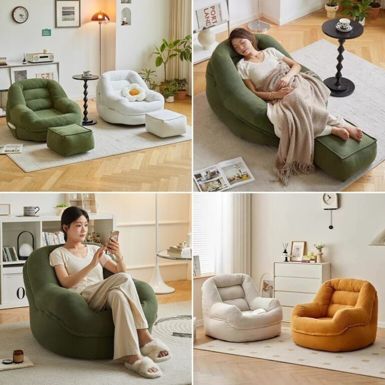 Cozy Corduroy โซฟาขี้เกียจอเนกประสงค์เก้าอี้เลานจ์เดี่ยวสาหรับผ่อนคลายในพื้นที่ใดๆ