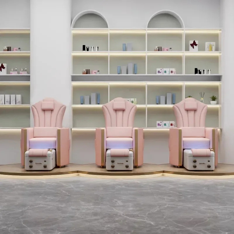 สีชมพูนวดเท้าเก้าอี้เล็บเท้าเล็บอเนกประสงค์ Professional Salon เฟอร์นิเจอร์ Sillon De Pedicure Para Spa B