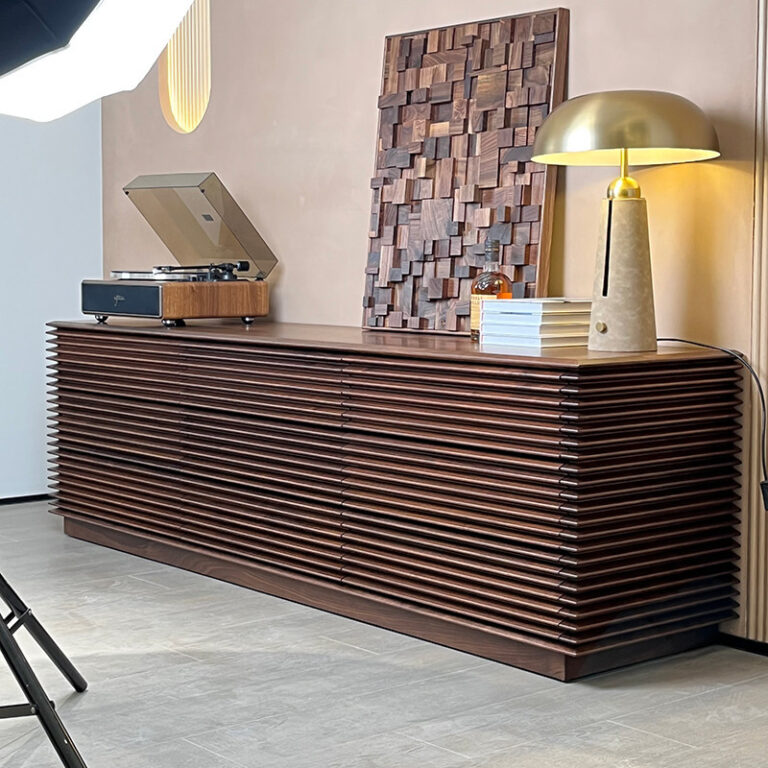 อิตาลีแสงหรูหราเหนืออเมริกันวอลนัทสีดาเก้าลิ้นชักห้องนอนตู้ทีวีห้องนั่งเล่นสไตล์สูงตู้เก็บไม้เนื้อแข็งตู้เก็บของ