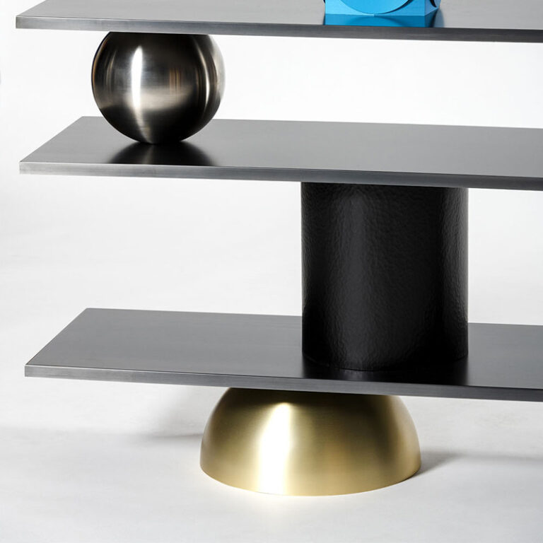 Research House Modern Creative Modern Simple Design Geometric Building Blocks สแตนเลส Balance Display Rack Living Ro