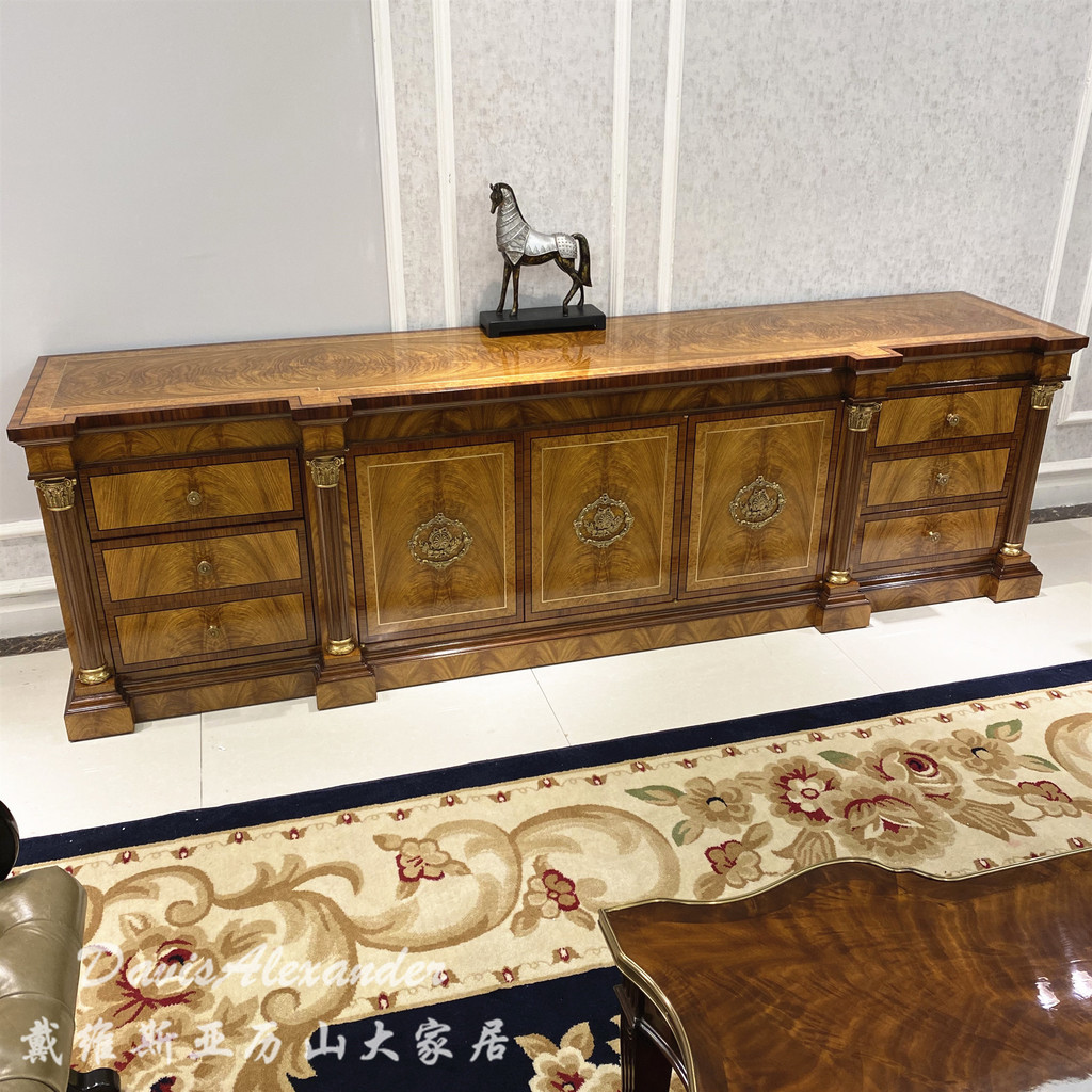 อเล็กซานเดอร์วิลล่าตู้ทีวีตู้หนังตู้พื้นห้องนั่งเล่นนาเข้ามะฮอกกานีเสียงไม้เนื้อแข็ง