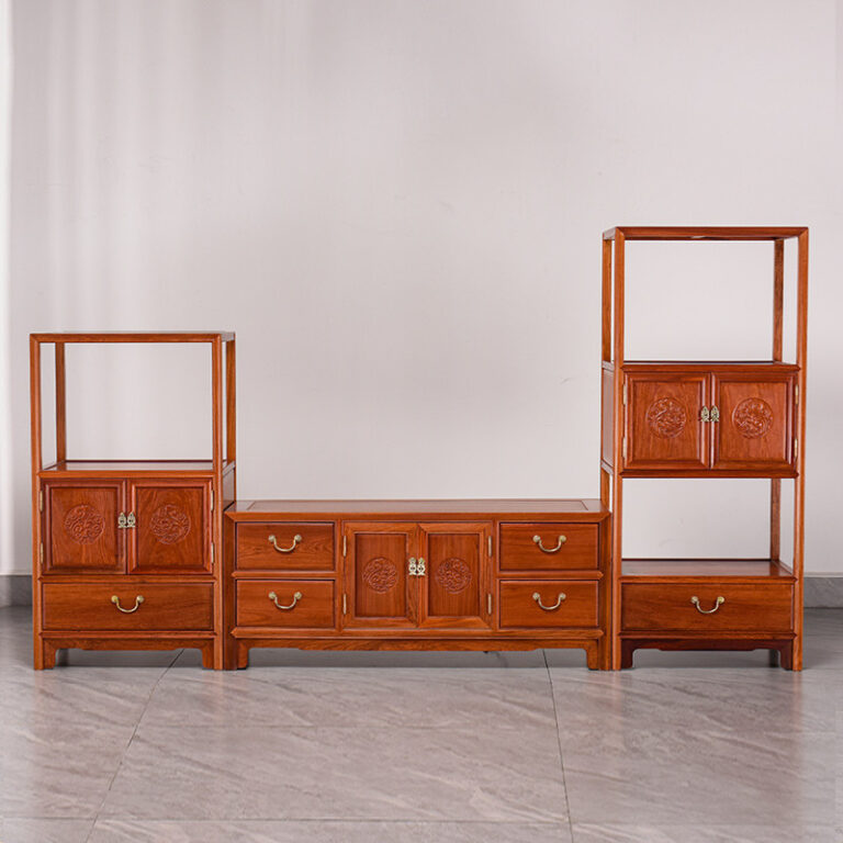 Ming สไตล์เฟอร์นิเจอร์พม่า Rosewood สามผสมตู้ทีวี Mahogany Duobaoge ขาตั้งจอแสดงผลโต๊ะทีวีห้องนั่งเล่น F