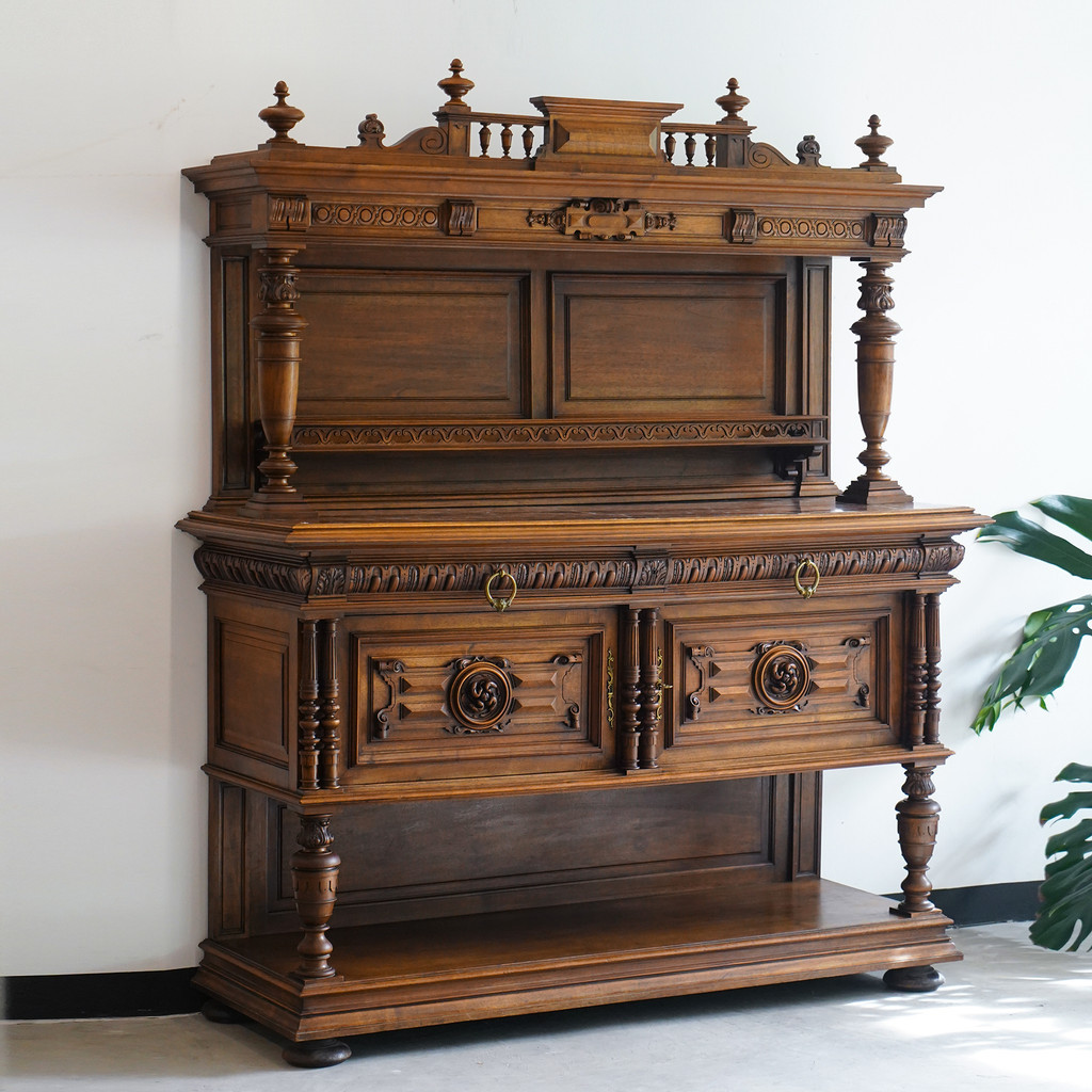 โคซแนป โบราณ เบลเยียมการผลิต1900s ตู้โชว์ตู้ด้านข้างโอ๊ค