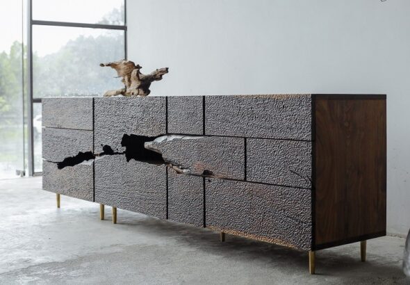 ไม้ป่า 1978 ขนาดเล็กป่าสไตล์ตู้หลายชั้นตู้ทางเข้าโดดเดี่ยวตู้ทีวีการจัดเก็บศิลปะจีนที่ทันสมัยเซนที่เรียบง่าย