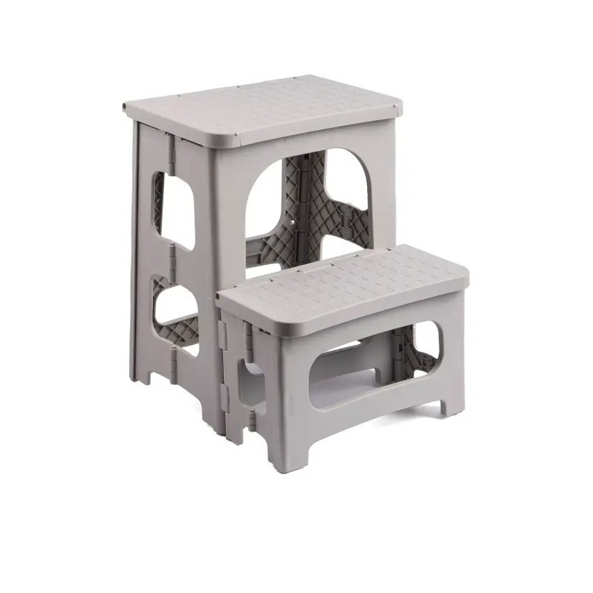 เก้าอี้พับ มีขั้น สีเทา นั่งสบาย จัดเก็บสะดวก