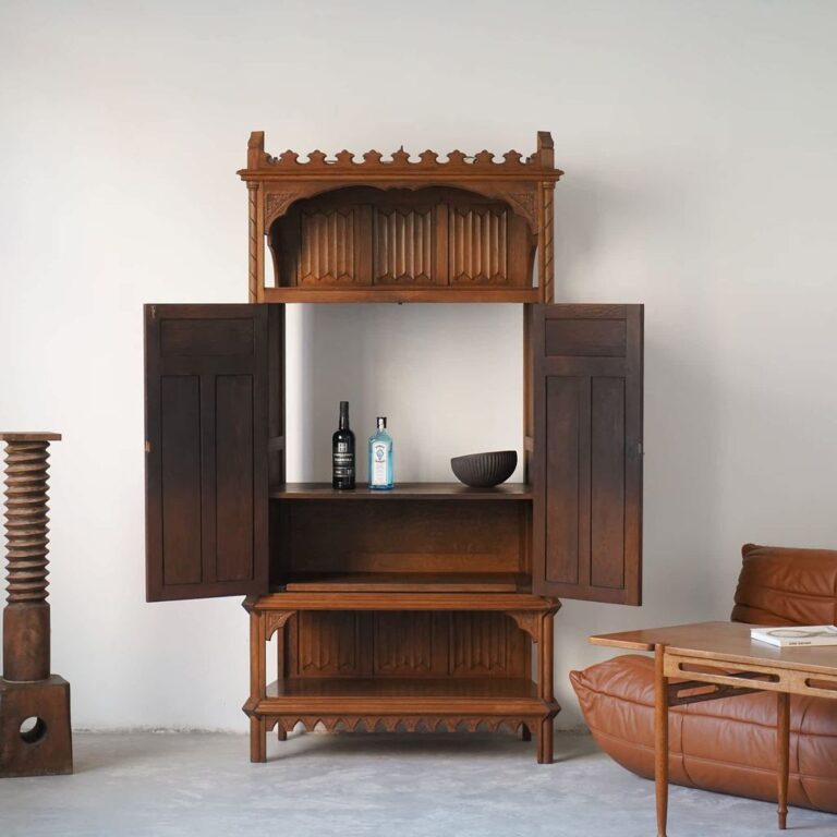 โคซแนป โบราณ เบลเยียมการผลิต 1920s Oak Locker ตู้เก็บไวน์ ตู้โชว์