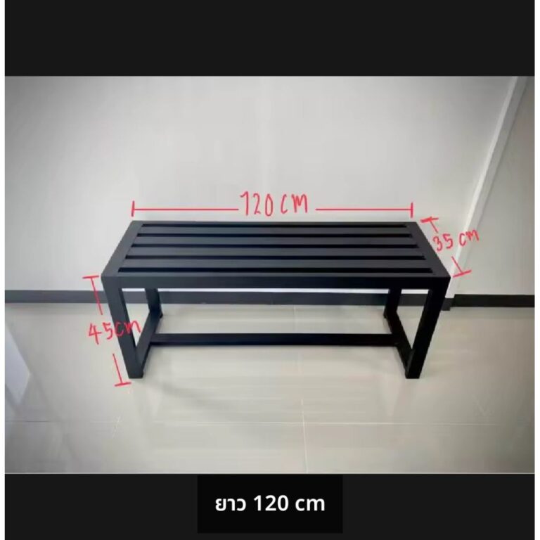 ม้านั่งเหล็กกล่องชุบกัลวาไนซ์ กันสนิม แข็งแรง ทนทาน ขนาด 120 ซม เก้าอี้เหล็กยาว