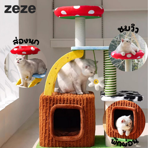 เข้า2011 Zeze คอนโดแมว ฟาร์มแฟนตาซี โครงปีนแมว เสาลับเล็บแมว บ้านแมว มีที่ลับเล็บแมวในตัว