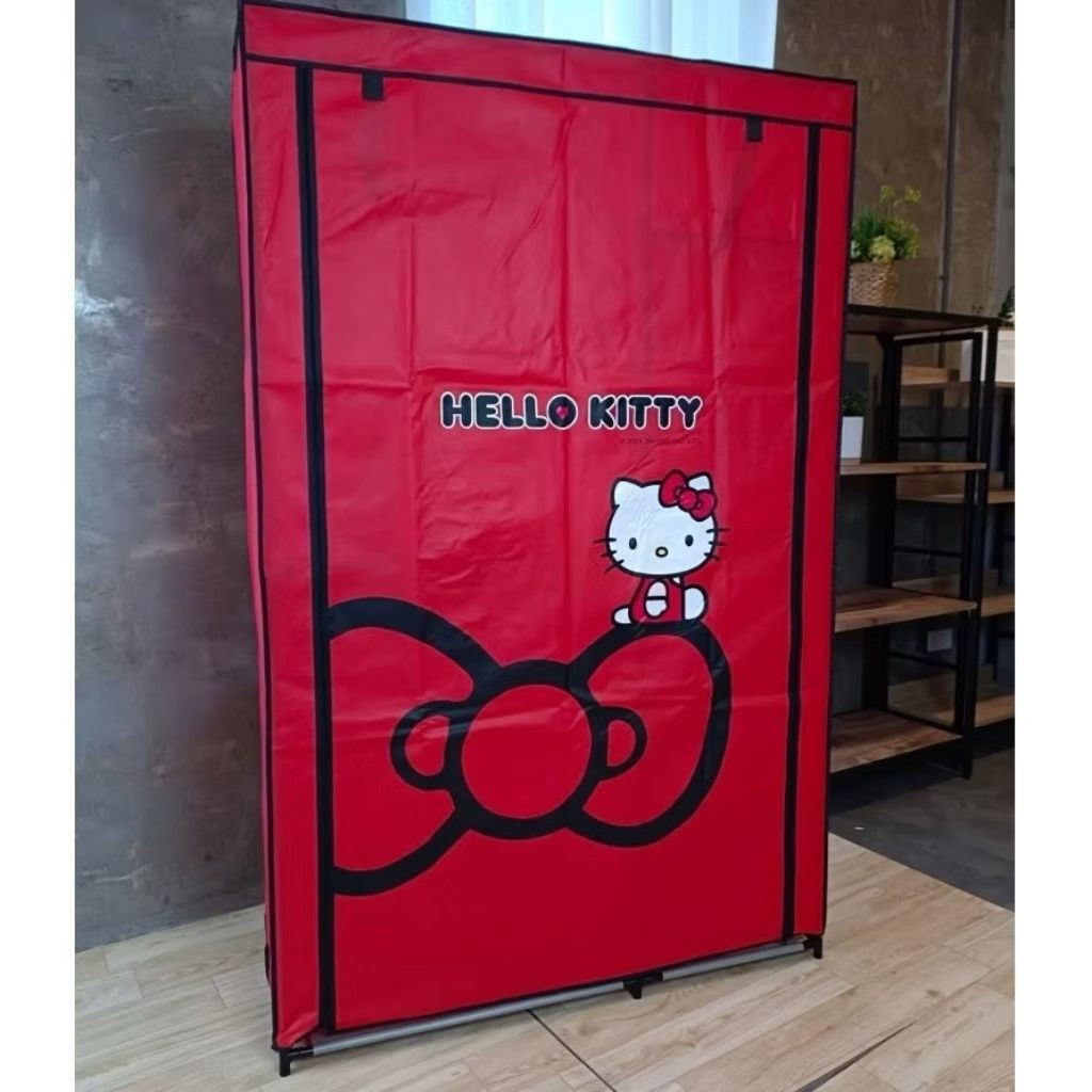 ตู้เก็บผ้า ตู้เสื้อผ้า มีซิป2ข้าง ลายโดเรม่อน คิตตี้