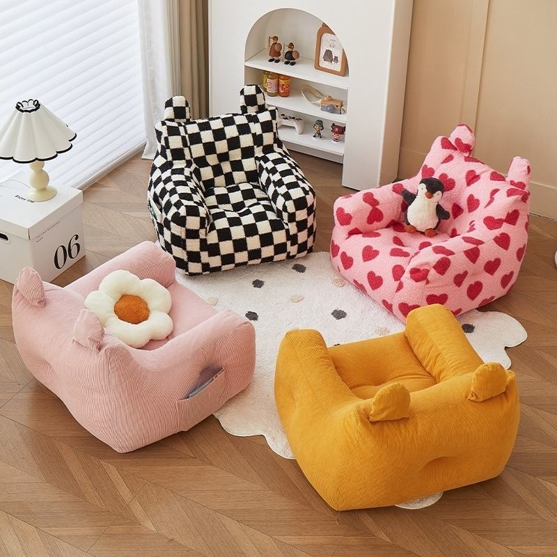 เด็กเด็กโซฟาขนาดเล็กหมีเก้าอี้โซฟาเด็กอ่านมุมเด็กชายหญิงโซฟาครัวเรือนน่ารักห้องนั่งเล่นขี้เกียจ