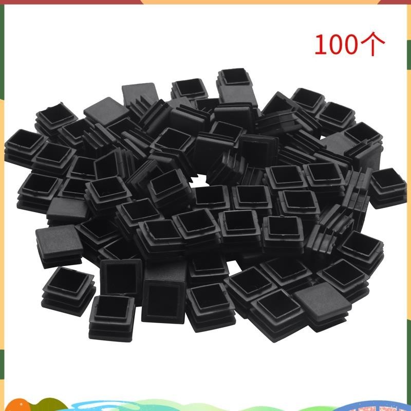 100 ชิ้นพลาสติกสแควร์หลอดแทรก จบ ว่างเปล่า หมวก 20 มิลลิเมตร x 20 มิลลิเมตรสีดา
