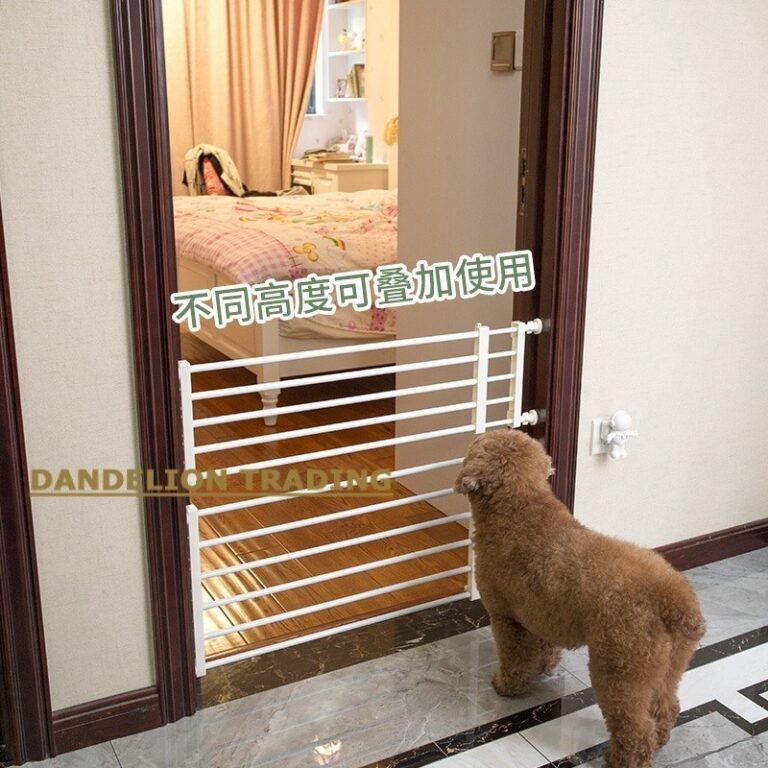 DAN รั้วรางสัตว์เลี้ยงแยกประตูขนาดเสริมแมวสุนัขรั้วกรงสุนัขประตูสัตว์เลี้ยงประตูสุนัขโดยไม่ต้องเจาะสุนัขป้องกันประตูรั้วสุนัขประตูเคลื่อนย้ายได้