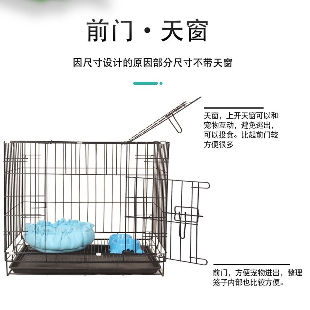 กรงกระต่ายแถมถาดและแผ่นรอง กรงสัตว์เลี้ยง 2ประตู พับได้ มีหูหิ้ว