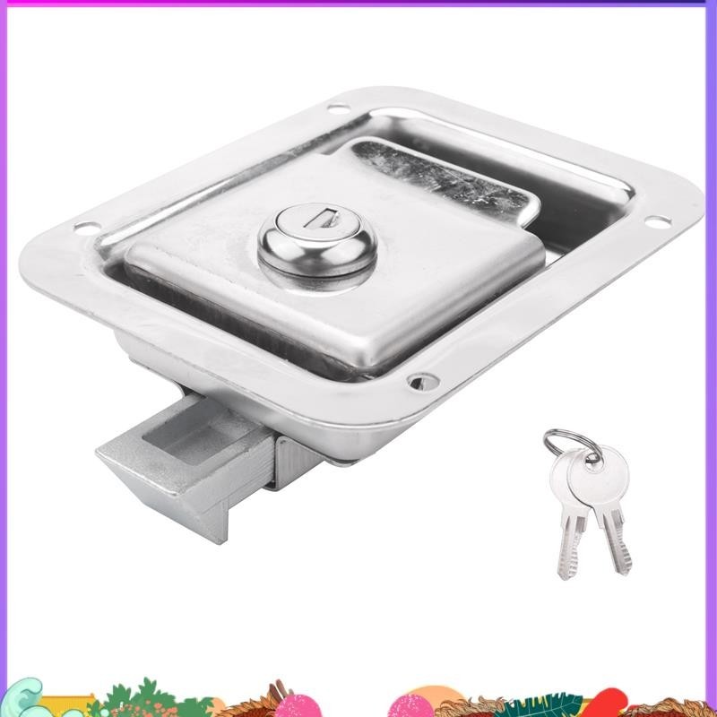 Super Paddle Latch พร้อมตัวล็อคและกุญแจ Travel Trailer Lock สแตนเลส RV ประตู Latch Heavy Duty Flush Mount Handle Latch