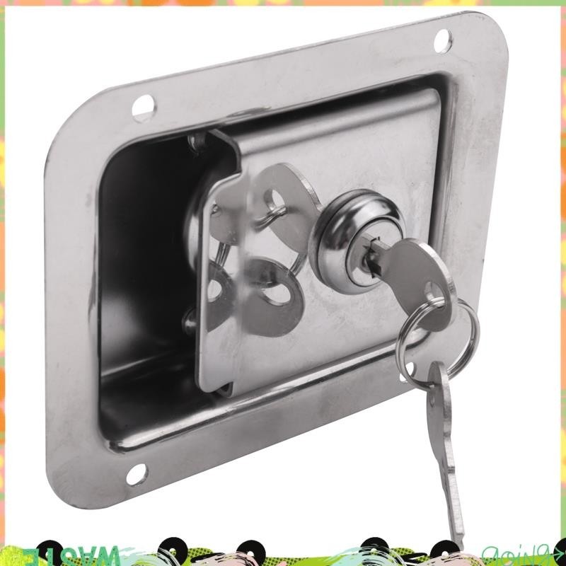 Super Paddle Latch พร้อมตัวล็อคและกุญแจ Travel Trailer Lock สแตนเลส RV ประตู Latch Heavy Duty Flush Mount Handle Latch