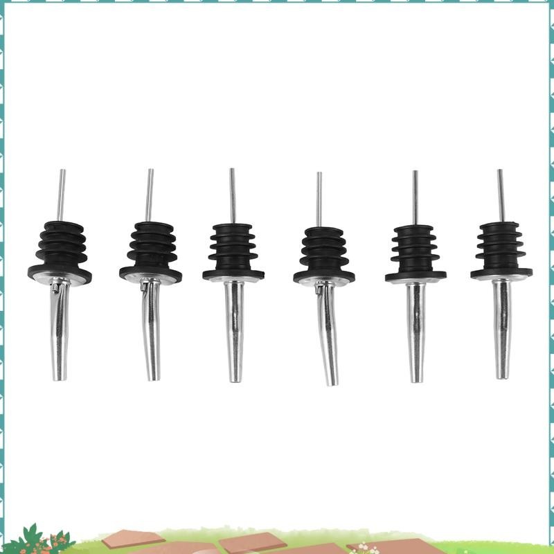 Super 6 ชิ้นสแตนเลส Spirit ขวดไวน์ Pourer Stopper เหล้าค็อกเทล