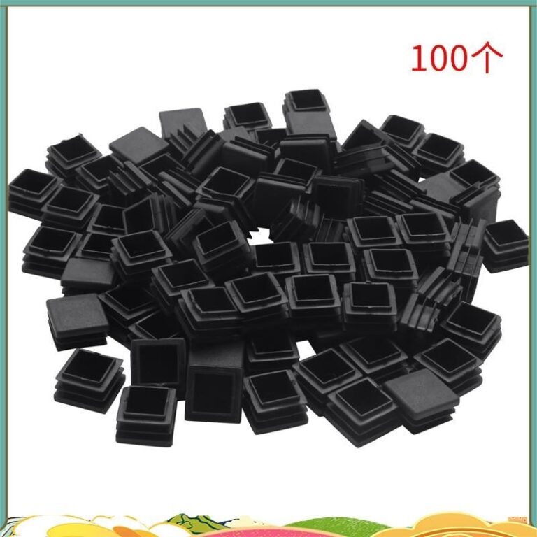 Super 100 ชิ้นพลาสติกสแควร์หลอดแทรก End Blanking Caps 20 มิลลิเมตร x 20 มิลลิเมตรสีดา
