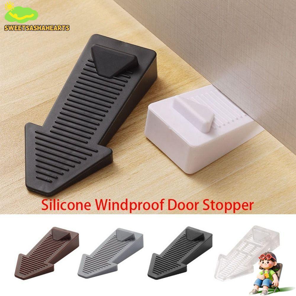 SWEETSASHA ที่กั้นประตู ที่ยึดพื้นซิลิโคนป้องกันการชนกัน ตัวป้องกันผนัง ประตูที่ซ่อนอยู่กันลื่น บ้าน