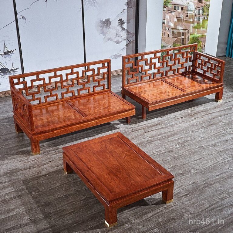 ใหม่จีนซอฟต์แวร์ Rosewood ห้องนั่งเล่น Concubine ไม้เนื้อแข็งผสมมุม LShaped เม่นไม้จันทน์สีแดงมะฮอกกานีเฟอร์นิเจอร์โซฟา 8JGV