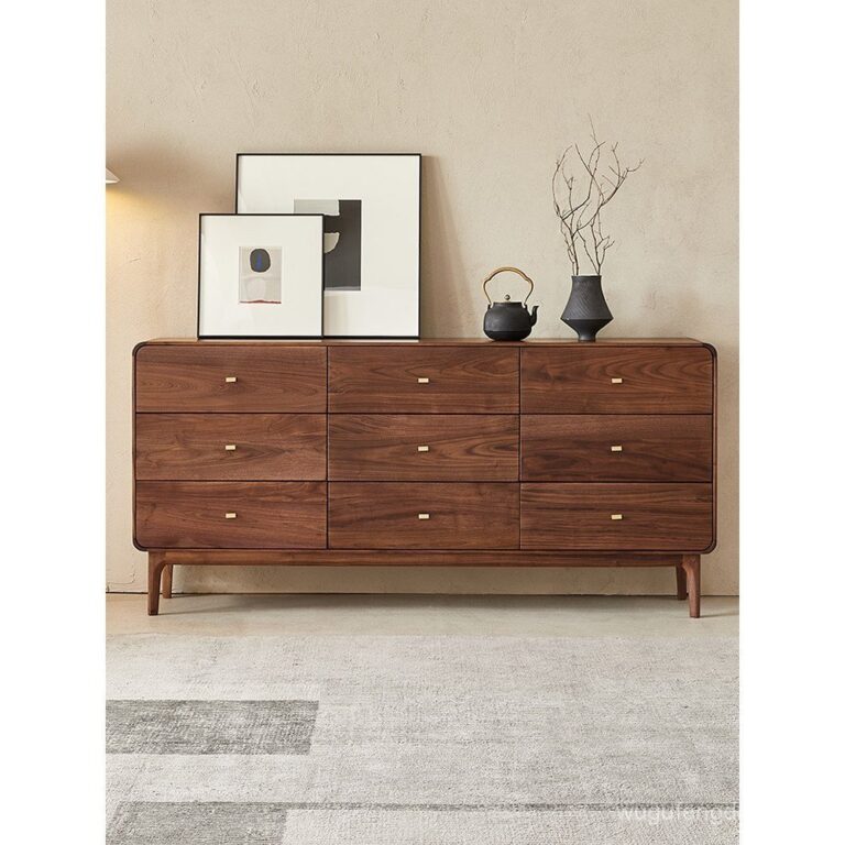 ทิศเหนือ อเมริกันวอลนัทสีดาลิ้นชักห้องนั่งเล่นพาร์ทิชันตู้ไม้เนื้อแข็งเก้าลิ้นชักตู้ห้องนอนตู้เก็บของกลับผนังตู้เก็บทั้งแพคเกจ