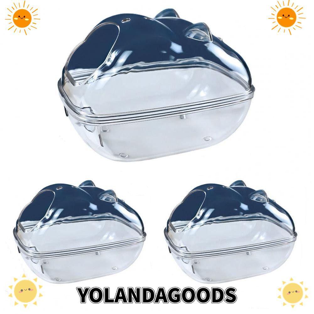 YOLANDAGOODS1 ห้องน้าหนูแฮมสเตอร์ พลาสติกอะคริลิคหนูตะเภาหนูแฮมสเตอร์ห้องน้ากรง ห้องกรงโปร่งใสหนูแฮมสเตอร์อาบน้าทรายหนูแฮมสเตอร์