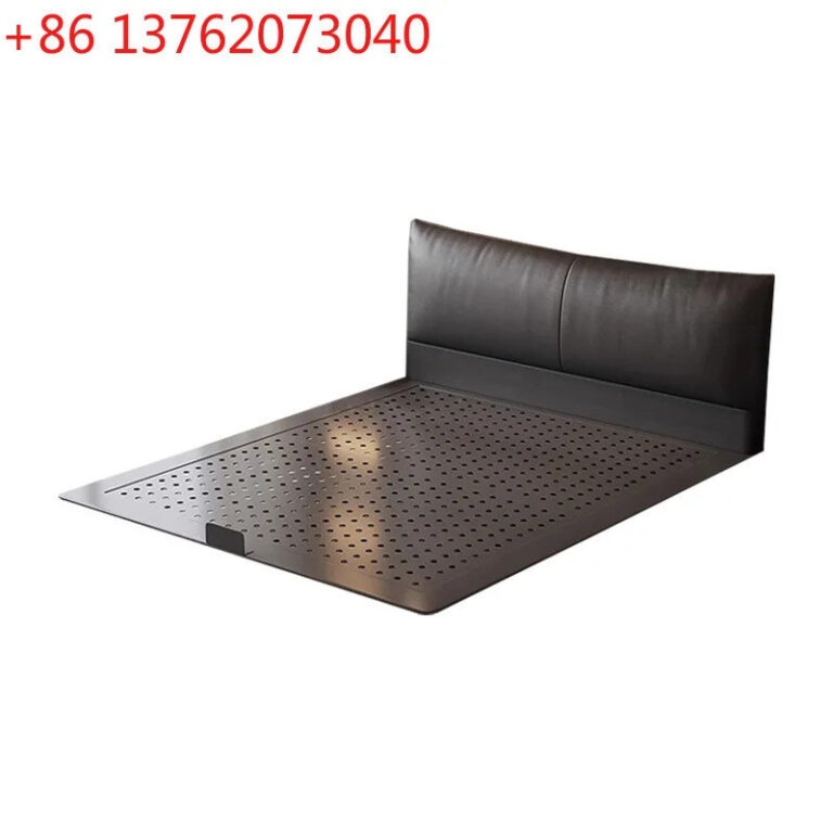 เตียงแขวนเหล็กคาร์บอนอิตาลีเรียบง่ายเตียงหนังถุงนุ่มคู่ห้องนอนใหญ่เตียงราชินีจากัด