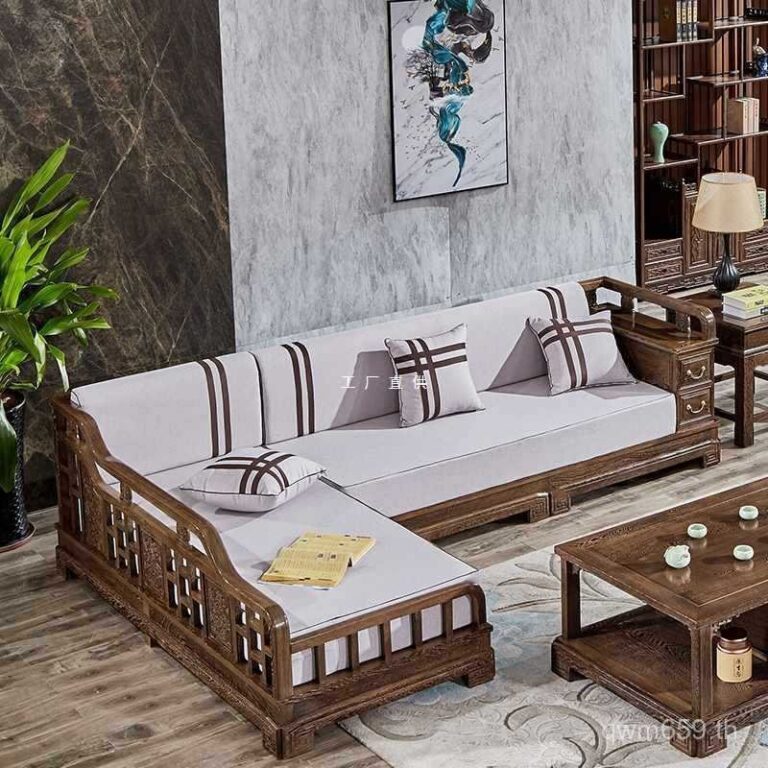 นางสนมพาร์ทเมนท์ขนาดเล็กมะฮอกกานีใหม่สไตล์จีนโซฟามุมสไตล์เรียบง่ายไม้เนื้อแข็งห้องนั่งเล่นรวมกันซอฟต์แวร์ เหวินเกอ เซห์