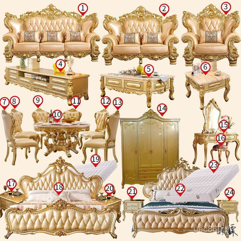 ยุโรปสไตล์อเมริกันวิลล่าตู้ทีวีเฟอร์นิเจอร์โซฟาเต็มชุดโต๊ะรับประทานอาหารโต๊ะกาแฟยุโรปสไตล์อเมริกันทั้งบ้านรวมกันห้องนั่งเล่น พ่อ