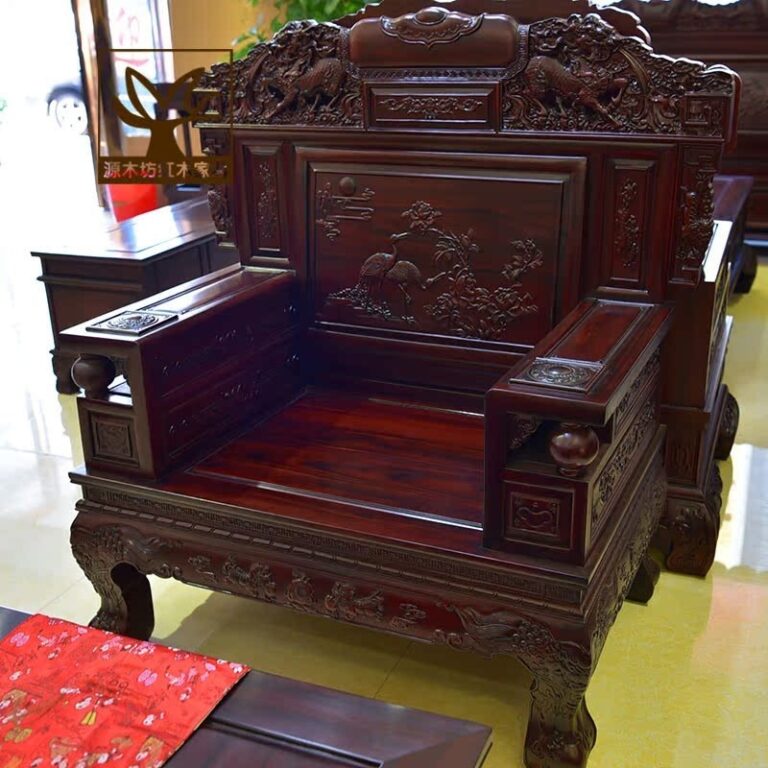 มะฮอกกานีโซฟากิเลนใหญ่ South American Rosewood ห้องนั่งเล่นแกะสลักโซฟาเฟอร์นิเจอร์ไม้เนื้อแข็งทั้งหมดโซฟารวมกันจีน