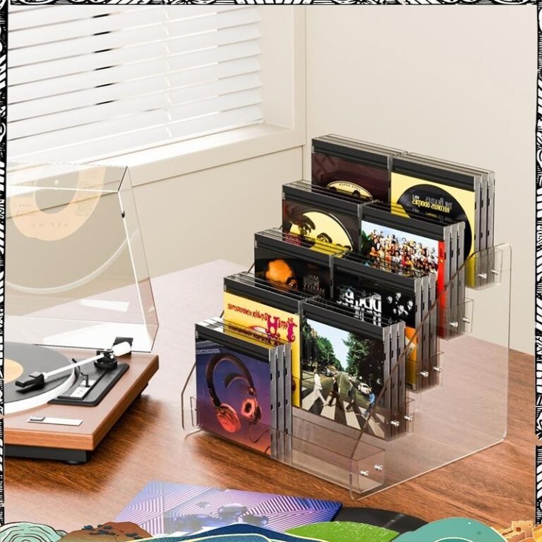 Super CD Holder 5 ชั้น Clear CD Organizers CD Display Rack Holds สูงสุด 30 Standard DVD Cases สาหรับ Media Shelf Storage